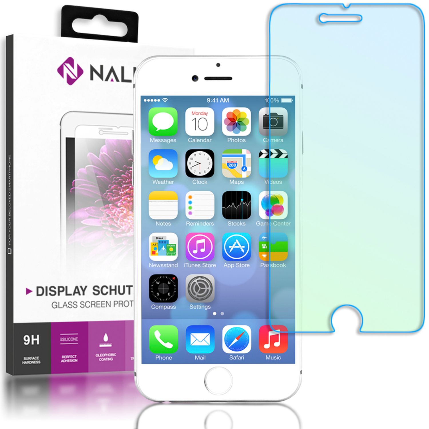 NALIA Schutzglas kompatibel mit iPhone 8 Plus / 7 Plus, 9H Glas-Schutzfolie Display-Abdeckung Hüllen-Kompatibel, Handy-Folie Schutz-Film Glasfolie, HD Screen Protector Tempered Glass - Transparent