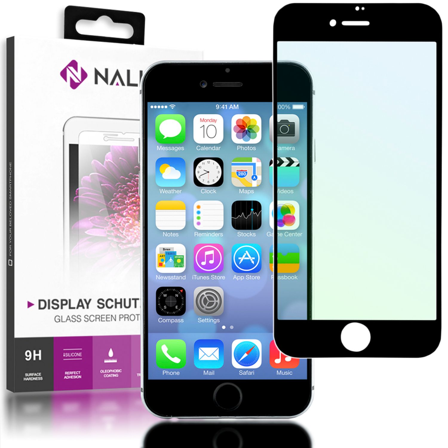 NALIA Schutzglas kompatibel mit iPhone 8 Plus / 7 Plus, 5D Full-Cover Displayschutz gehärtete Glas-Schutzfolie Bildschirm-Abdeckung, Schutz-Film Clear Screen Protector Tempered Glass