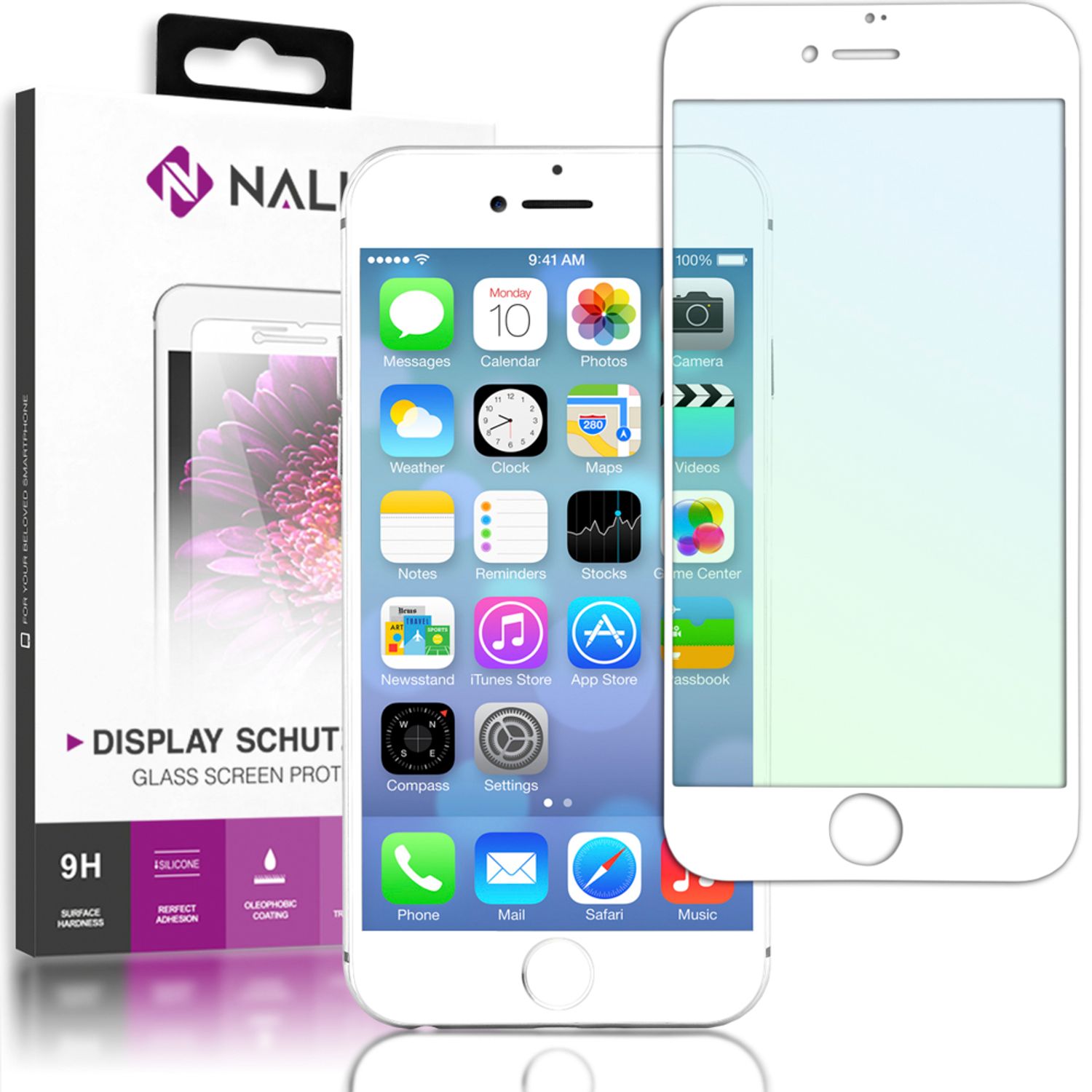 NALIA Schutzglas kompatibel mit iPhone 8 Plus / 7 Plus, 5D Full-Cover Displayschutz gehärtete Glas-Schutzfolie Bildschirm-Abdeckung, Schutz-Film Clear Screen Protector Tempered Glass