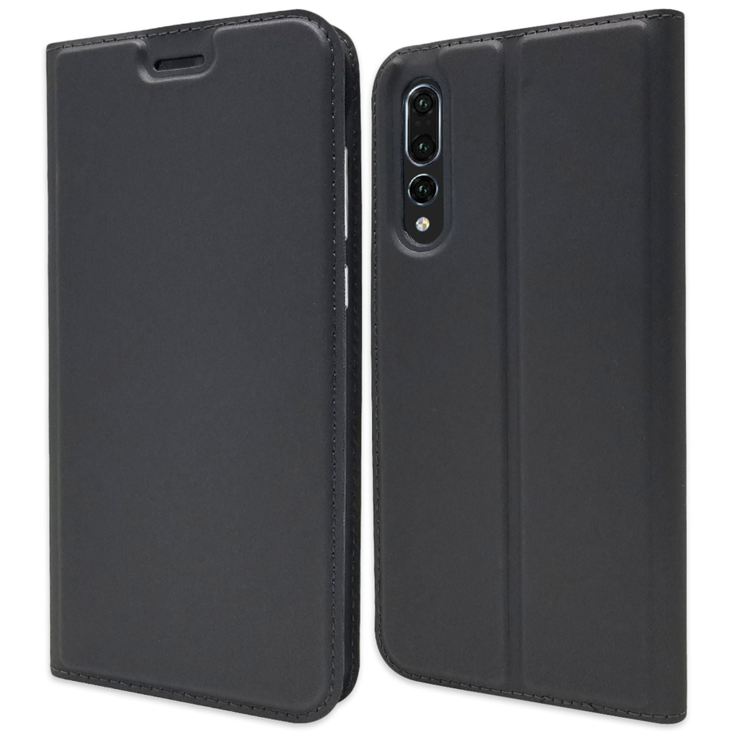 NALIA Hülle kompatibel mit Huawei P20 Pro, Kickstand Handyhülle Flip-Case Kunstleder Book-Cover mit Magnet, Etui Ganzkörper Schutzhülle Dünne Rundum Handy-Tasche Bumper