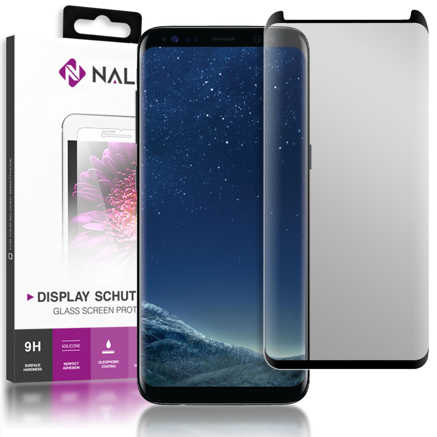 NALIA Sicht-Schutzglas kompatibel mit Samsung Galaxy S8, Anti Spy Blickschutz Glas Privacy Filter Full-Cover 9H Displayschutz-Folie, Smartphone Schutzglas Protector Volle Bildschirm Display-Abdeckung