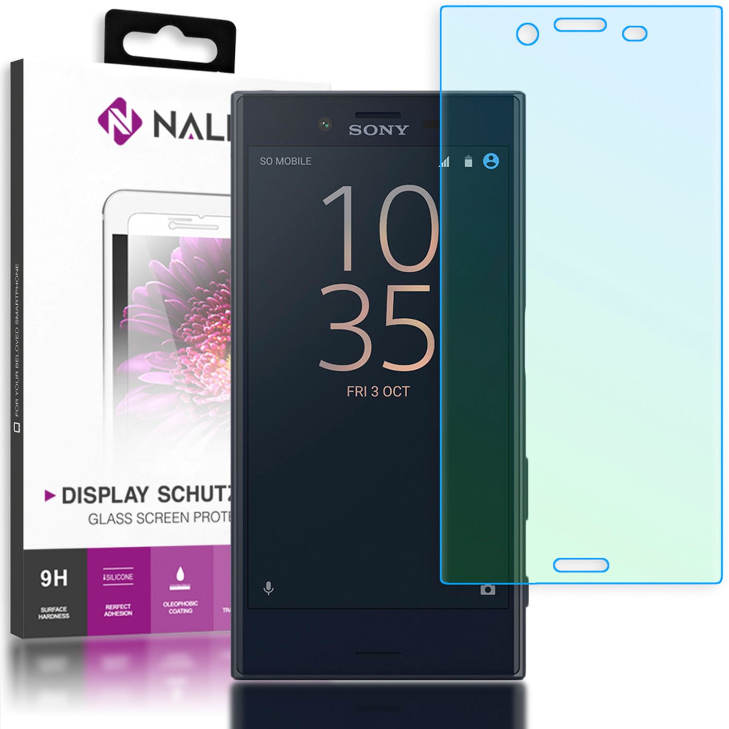 NALIA Schutzglas kompatibel mit Sony Xperia X Compact, 3D Full-Cover Displayschutz Handy-Folie, 9H Glas-Schutzfolie Bildschirm-Abdeckung, Schutz-Film HD Screen Protector Tempered Glass - Transparent