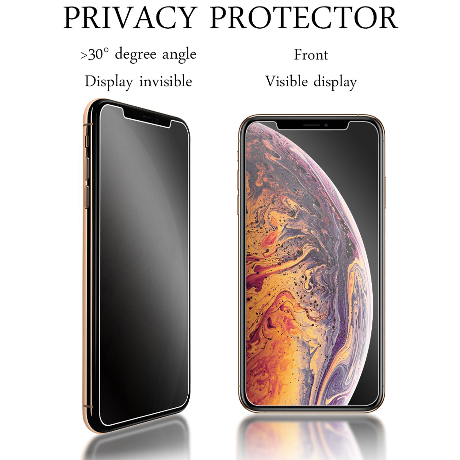 NALIA Sicht-Schutzglas kompatibel mit iPhone 11 Pro / iPhone X XS, Anti Spy Blickschutz Glas Privacy Filter Full-Cover 9H Folie, Phone Schutzglas Screen Protector Volle Bildschirm Display-Abdeckung