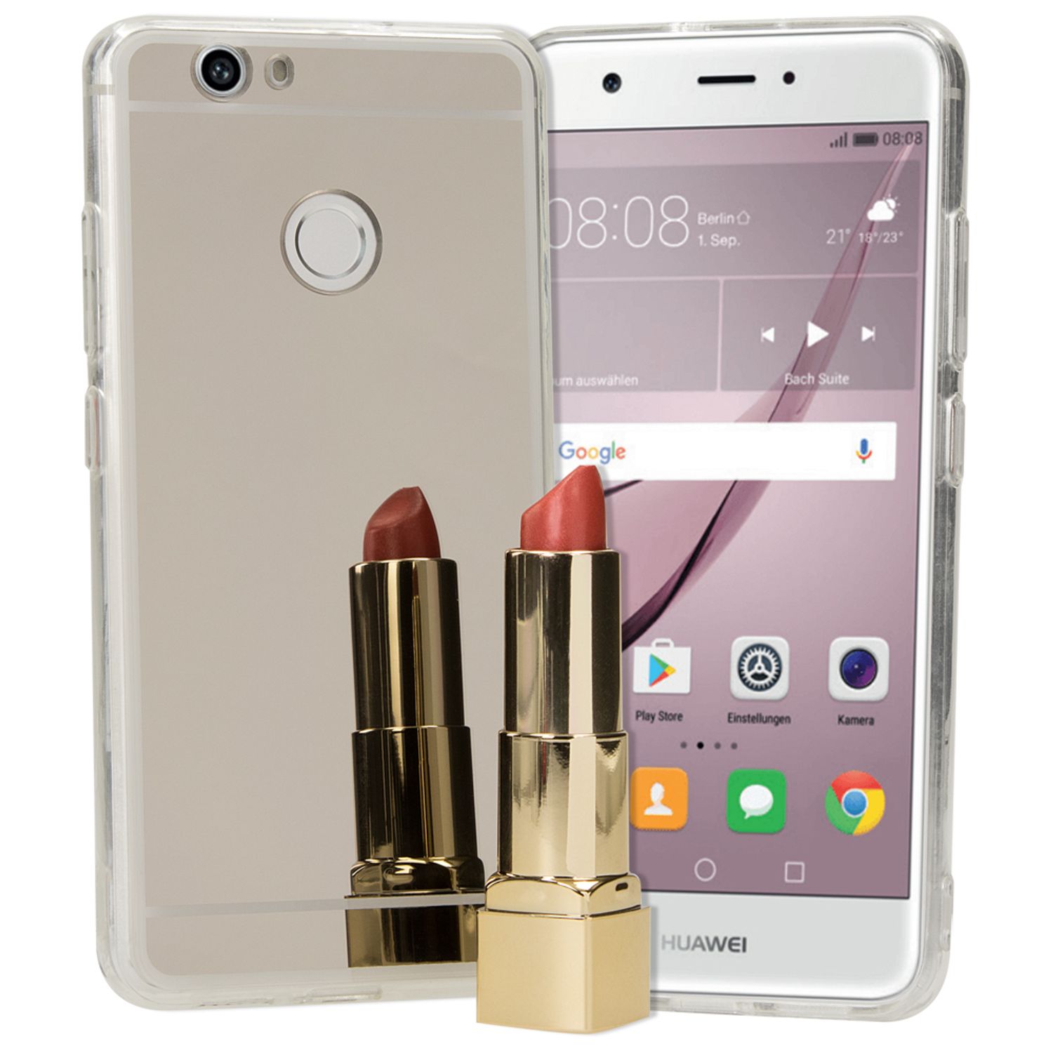 NALIA Spiegel Hülle kompatibel mit Huawei Nova, Ultra-Slim Mirror Case Cover Silikon Schutzhülle, Dünne Handyhülle Backcover verspiegelt, Handy-Tasche Bumper Skin Smart-Phone Etui