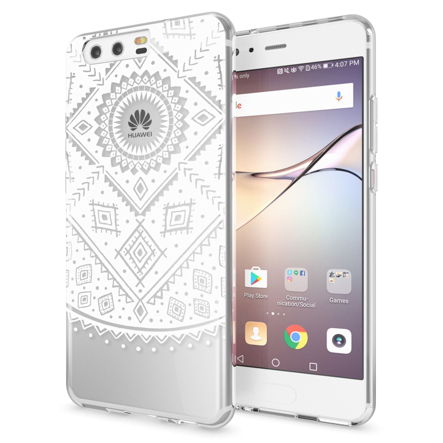 NALIA Handyhülle kompatibel mit Huawei P10, Motiv Design Slim Silikon Case Cover, Crystal Schutzhülle Handy-Tasche Dünn, Muster Etui Backcover Hülle Smart-Phone Bumper