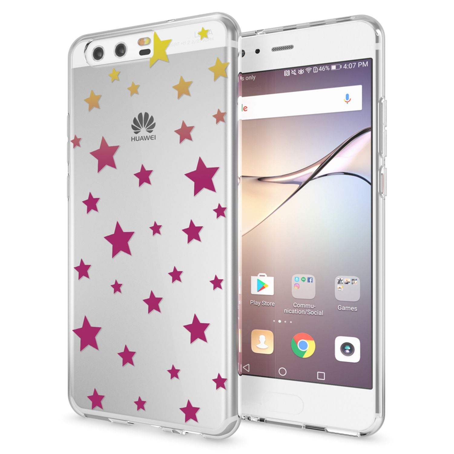 NALIA Handyhülle kompatibel mit Huawei P10, Motiv Design Slim Silikon Case Cover, Crystal Schutzhülle Handy-Tasche Dünn, Muster Etui Backcover Hülle Smart-Phone Bumper