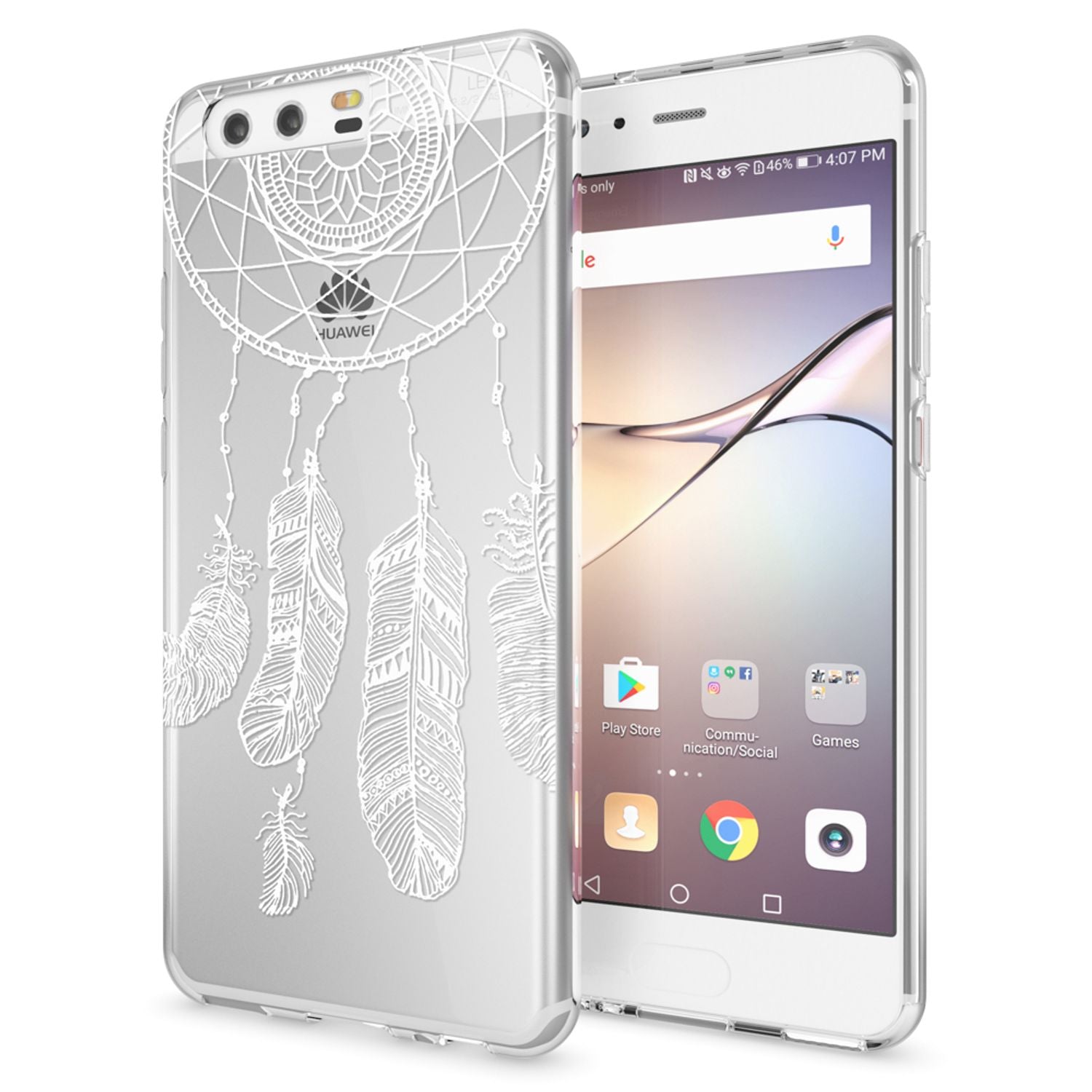 NALIA Handyhülle kompatibel mit Huawei P10, Motiv Design Slim Silikon Case Cover, Crystal Schutzhülle Handy-Tasche Dünn, Muster Etui Backcover Hülle Smart-Phone Bumper