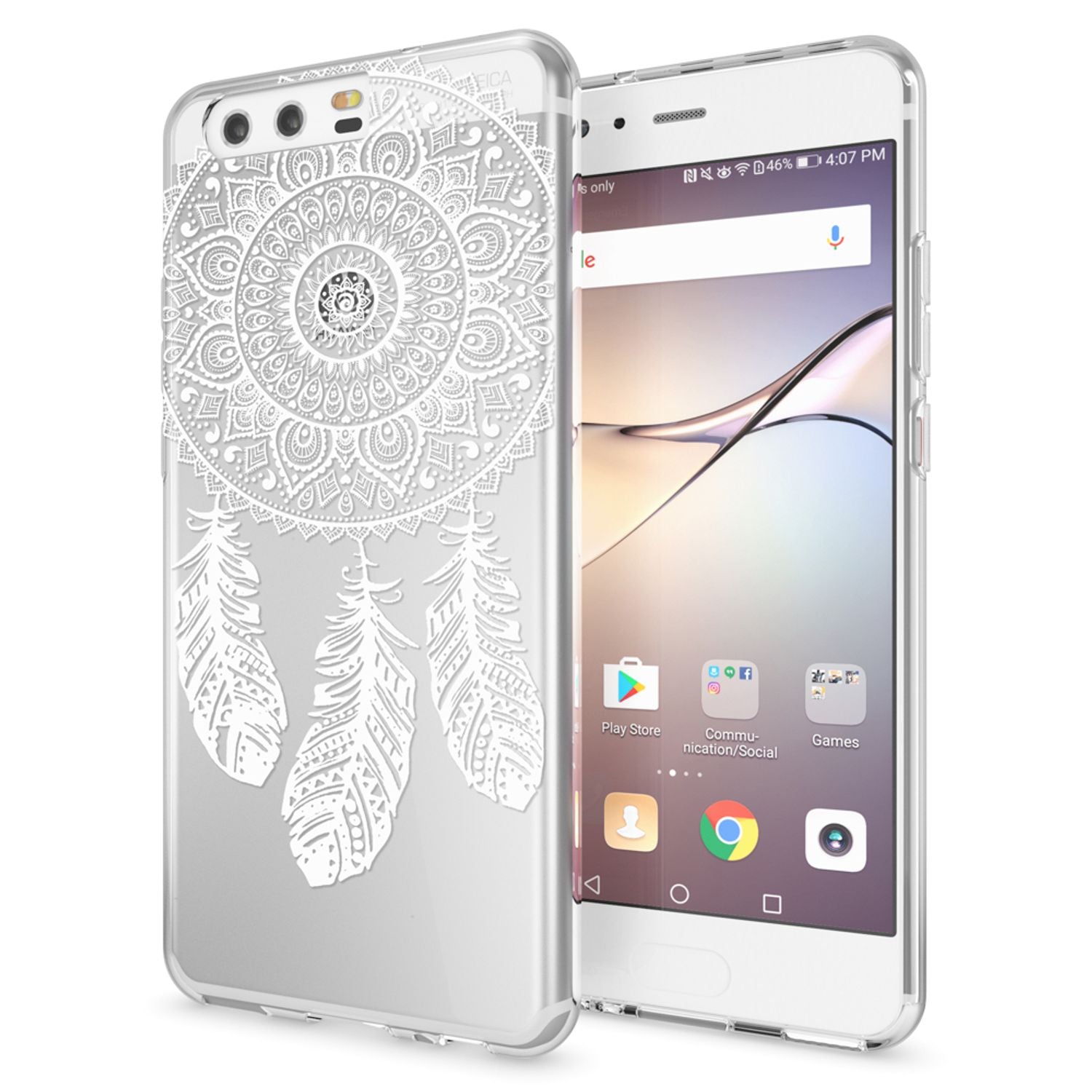 NALIA Handyhülle kompatibel mit Huawei P10, Motiv Design Slim Silikon Case Cover, Crystal Schutzhülle Handy-Tasche Dünn, Muster Etui Backcover Hülle Smart-Phone Bumper