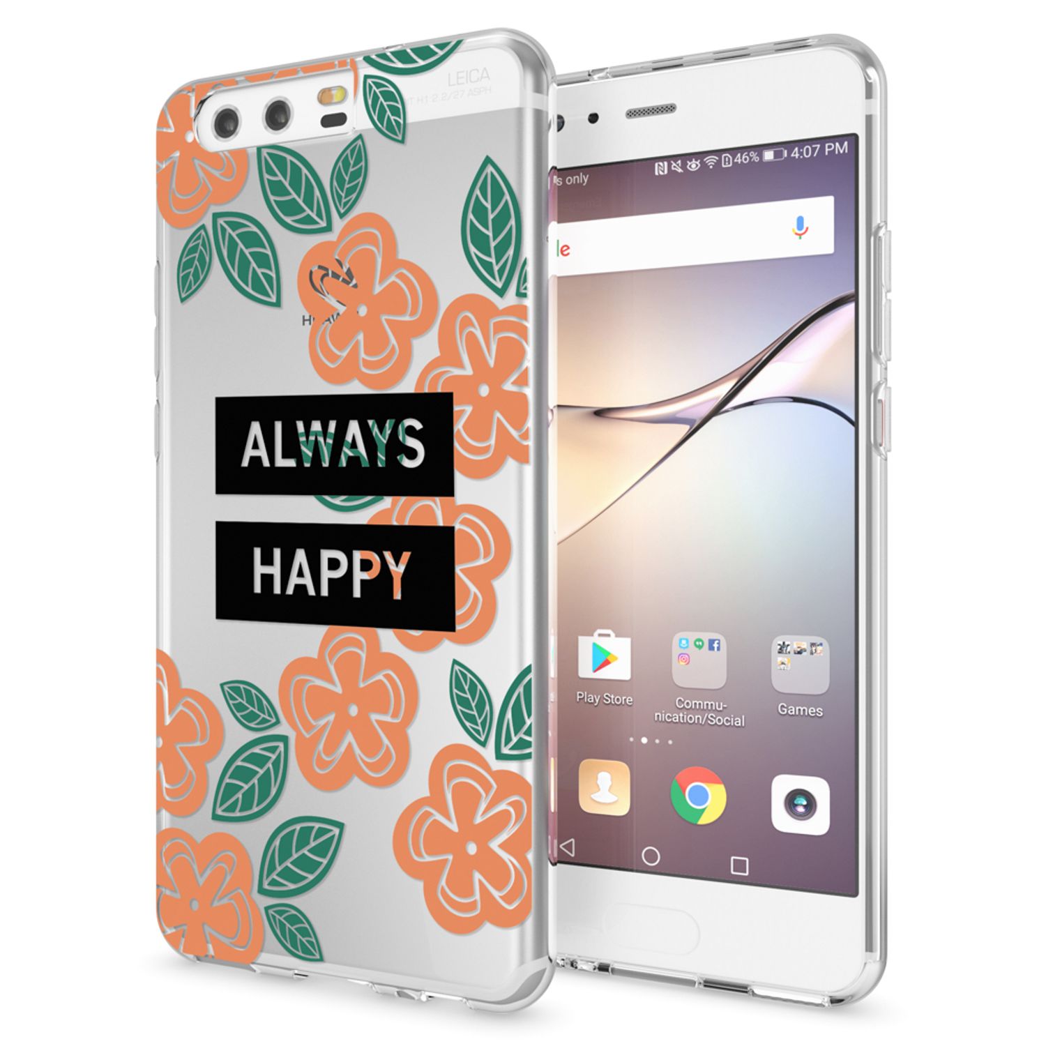 NALIA Handyhülle kompatibel mit Huawei P10, Motiv Design Slim Silikon Case Cover, Crystal Schutzhülle Handy-Tasche Dünn, Muster Etui Backcover Hülle Smart-Phone Bumper