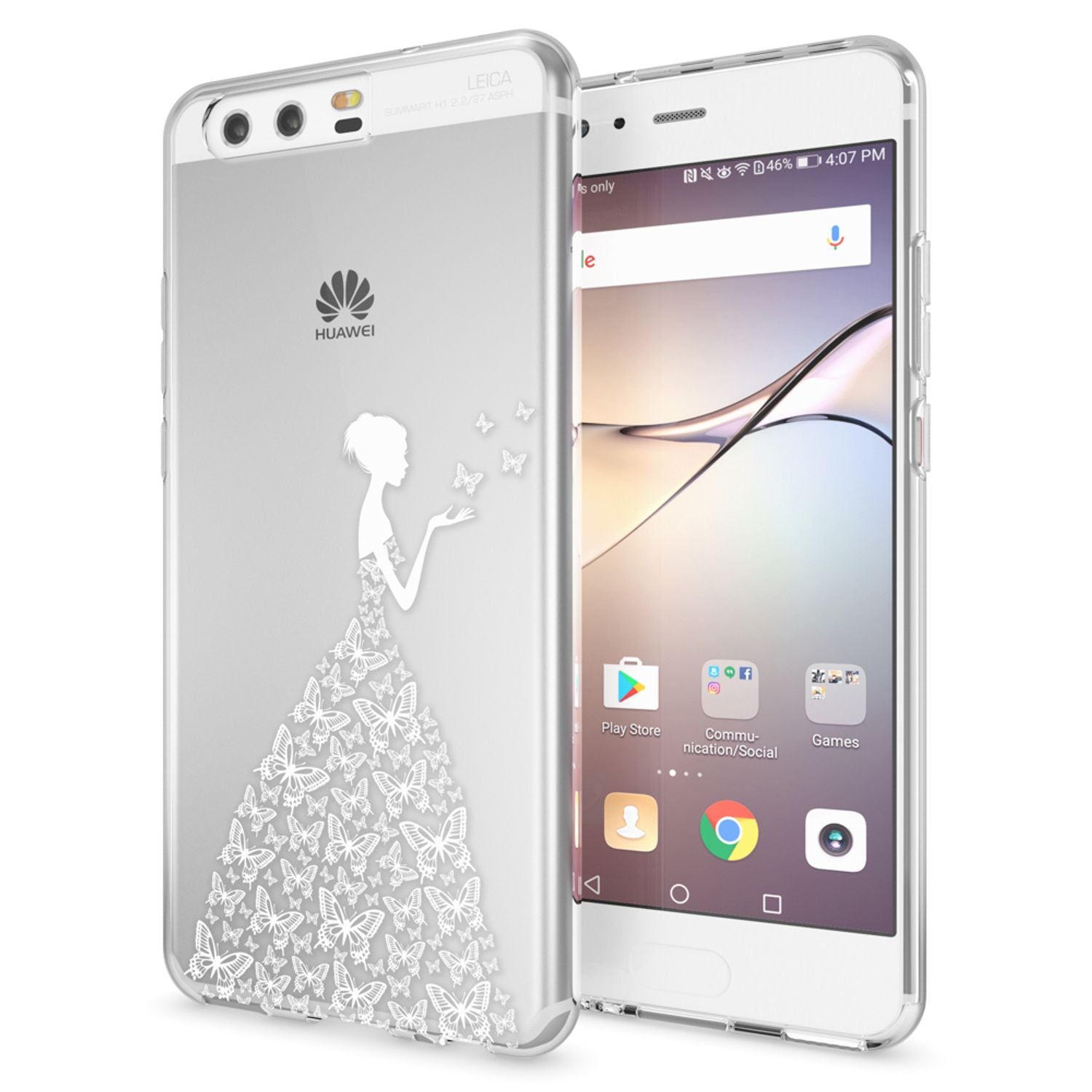 NALIA Handyhülle kompatibel mit Huawei P10, Motiv Design Slim Silikon Case Cover, Crystal Schutzhülle Handy-Tasche Dünn, Muster Etui Backcover Hülle Smart-Phone Bumper