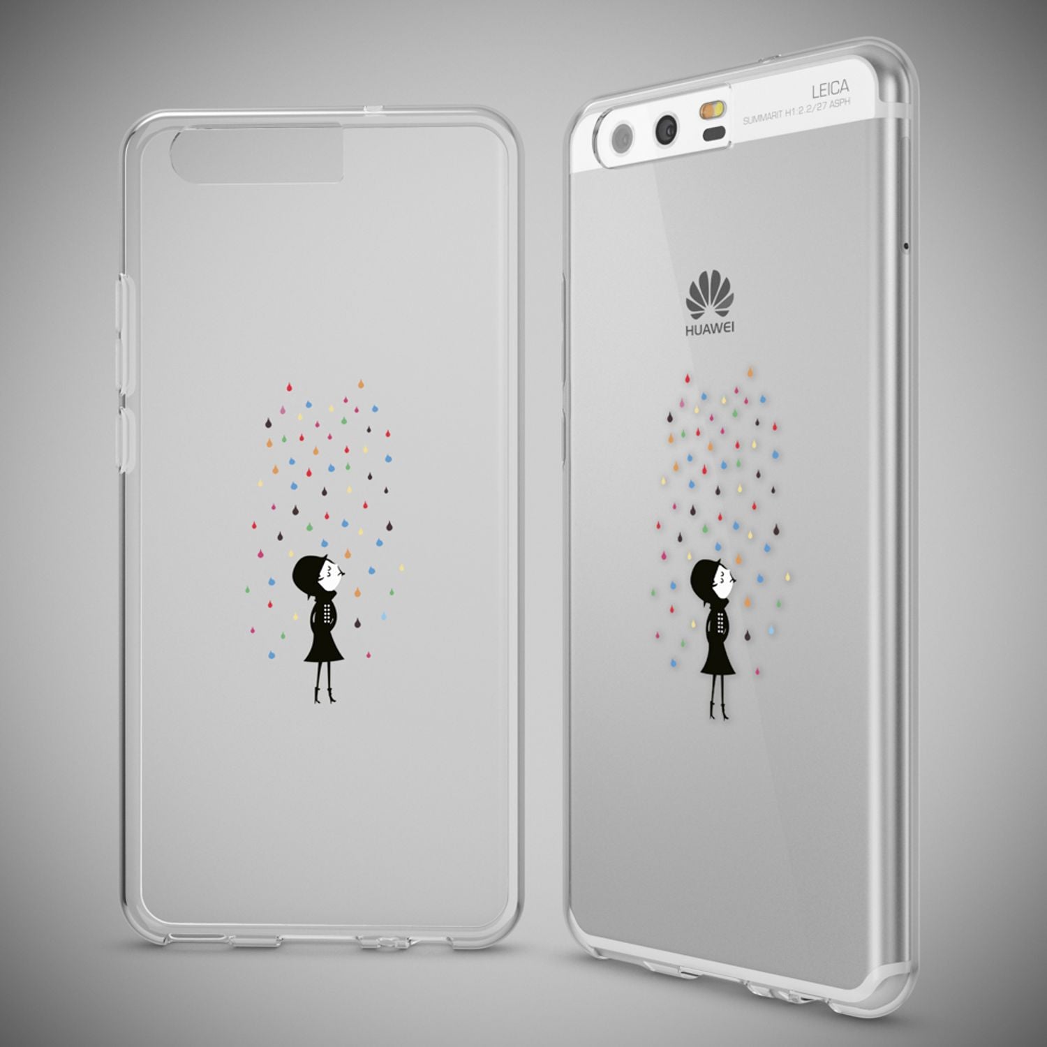 NALIA Handyhülle kompatibel mit Huawei P10, Motiv Design Slim Silikon Case Cover, Crystal Schutzhülle Handy-Tasche Dünn, Muster Etui Backcover Hülle Smart-Phone Bumper