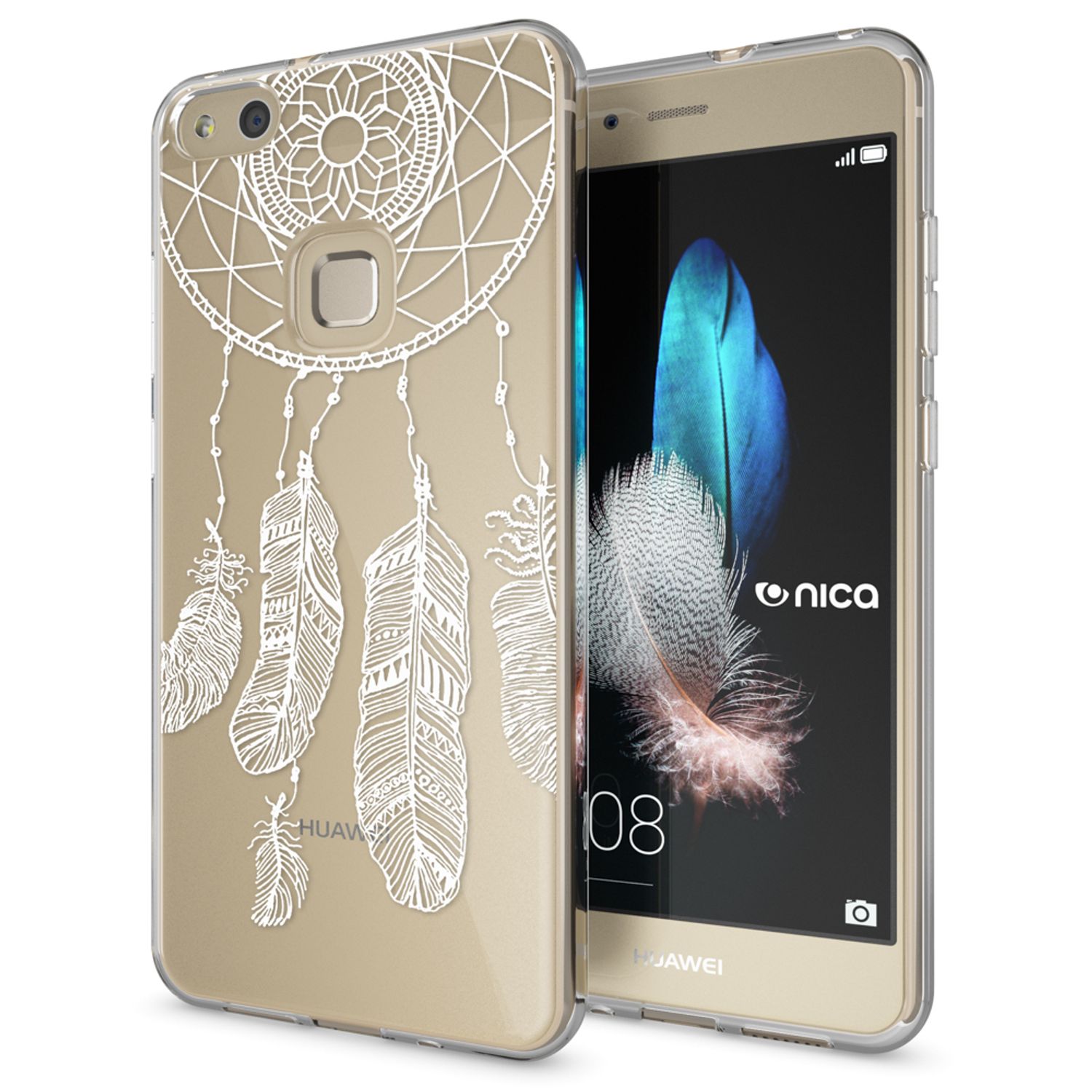 NALIA Handyhülle kompatibel mit Huawei P10 Lite, Motiv Design Slim Silikon Case Cover, Crystal Schutzhülle Handy-Tasche Dünn, Muster Backcover Skin Smart-Phone Hülle