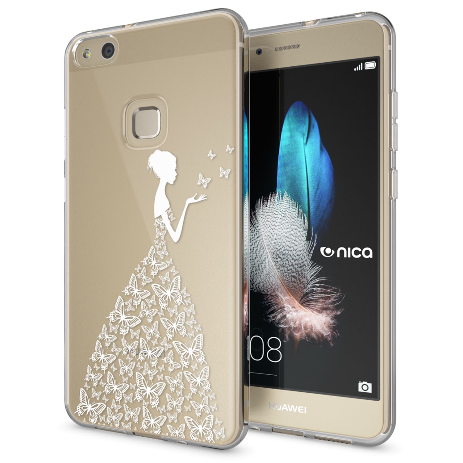 NALIA Handyhülle kompatibel mit Huawei P10 Lite, Motiv Design Slim Silikon Case Cover, Crystal Schutzhülle Handy-Tasche Dünn, Muster Backcover Skin Smart-Phone Hülle