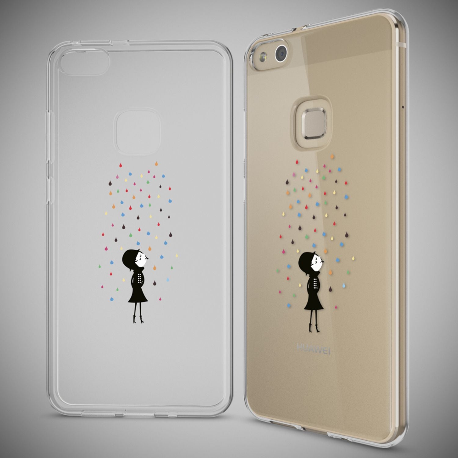 NALIA Handyhülle kompatibel mit Huawei P10 Lite, Motiv Design Slim Silikon Case Cover, Crystal Schutzhülle Handy-Tasche Dünn, Muster Backcover Skin Smart-Phone Hülle