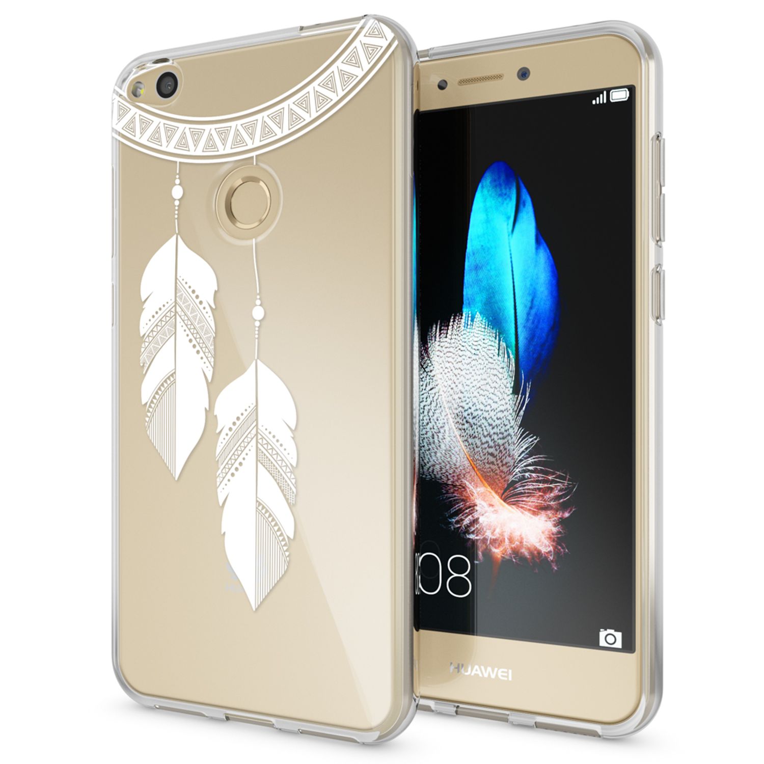 NALIA Handyhülle kompatibel mit Huawei P8 Lite 2017, Motiv Design Slim Silikon Case Cover, Crystal Schutzhülle Handy-Tasche Dünn, Muster Etui Backcover Smart-Phone Hülle