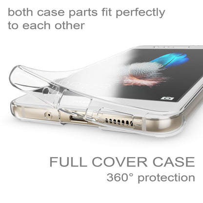 NALIA 360 Grad Hülle kompatibel mit Huawei P10 Lite, Full Cover Vorne Hinten Rundum Schutzhülle, Dünnes Ganzkörper Silikon Case Transparent Handyhülle Display Rückseite Etui