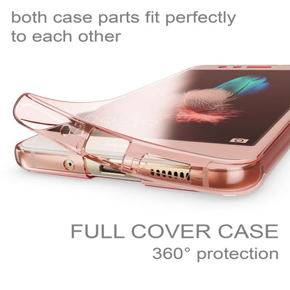 NALIA 360 Grad Hülle kompatibel mit Huawei P10 Lite, Full Cover Vorne Hinten Rundum Schutzhülle, Dünnes Ganzkörper Silikon Case Transparent Handyhülle Display Rückseite Etui