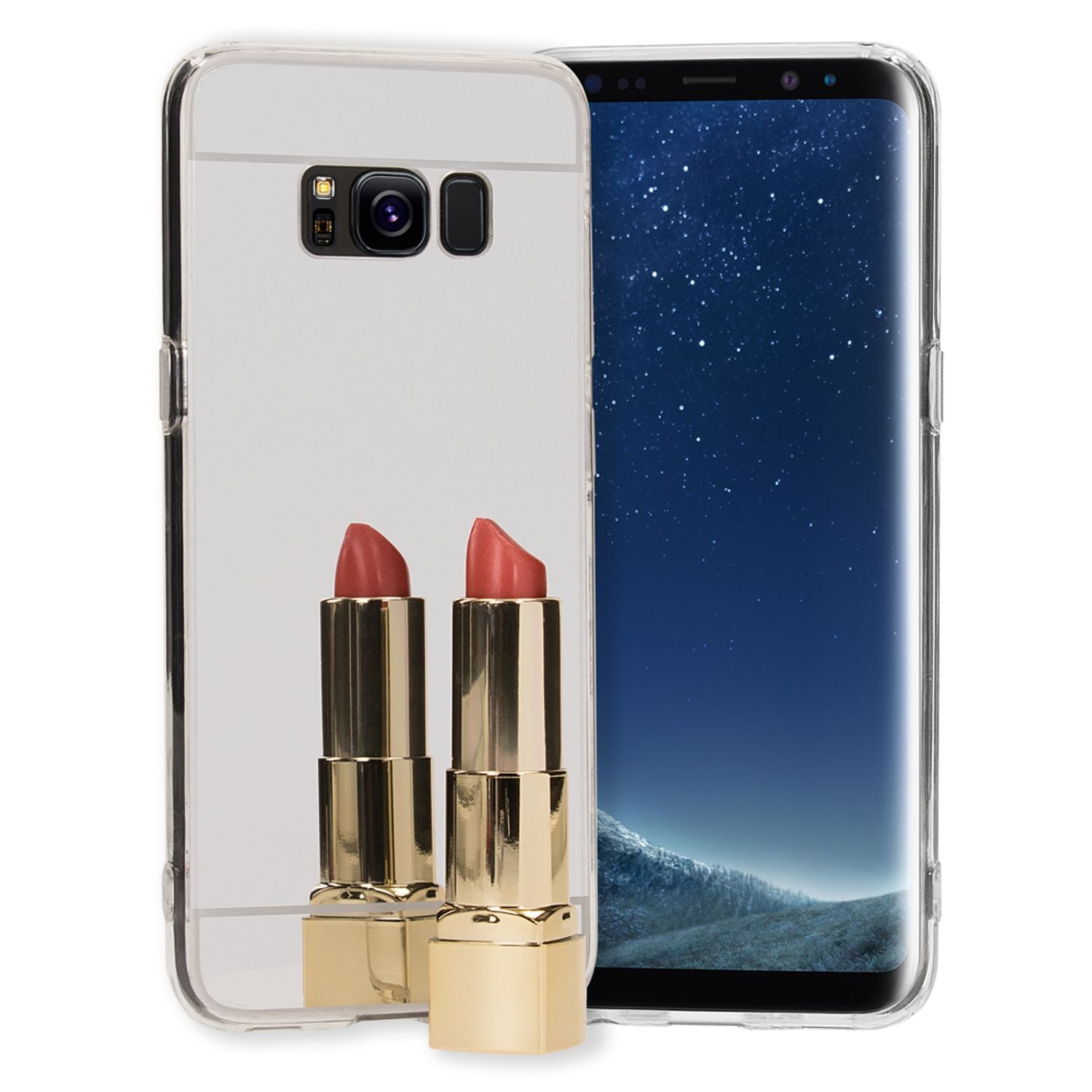 NALIA Spiegel Hülle kompatibel mit Samsung Galaxy S8, Ultra-Slim Mirror Case TPU Silikon Handyhülle, Dünne Schutzhülle Back-Cover verspiegelt, Handy-Tasche Bumper Smart-Phone Etui