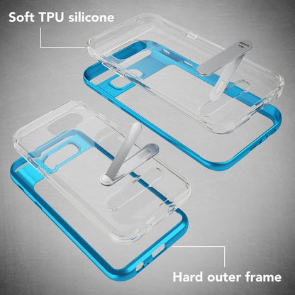 NALIA Ständer Hülle kompatibel mit Samsung Galaxy A5 2017, Silikon Handyhülle Case Transparent Dünn mit Standfunktion, Ultra-Slim Handy-Tasche Schutz-Hülle Back-Cover Etui Bumper