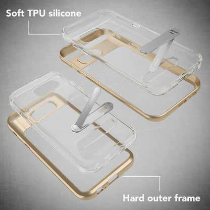 NALIA Ständer Hülle kompatibel mit Samsung Galaxy A5 2017, Silikon Handyhülle Case Transparent Dünn mit Standfunktion, Ultra-Slim Handy-Tasche Schutz-Hülle Back-Cover Etui Bumper