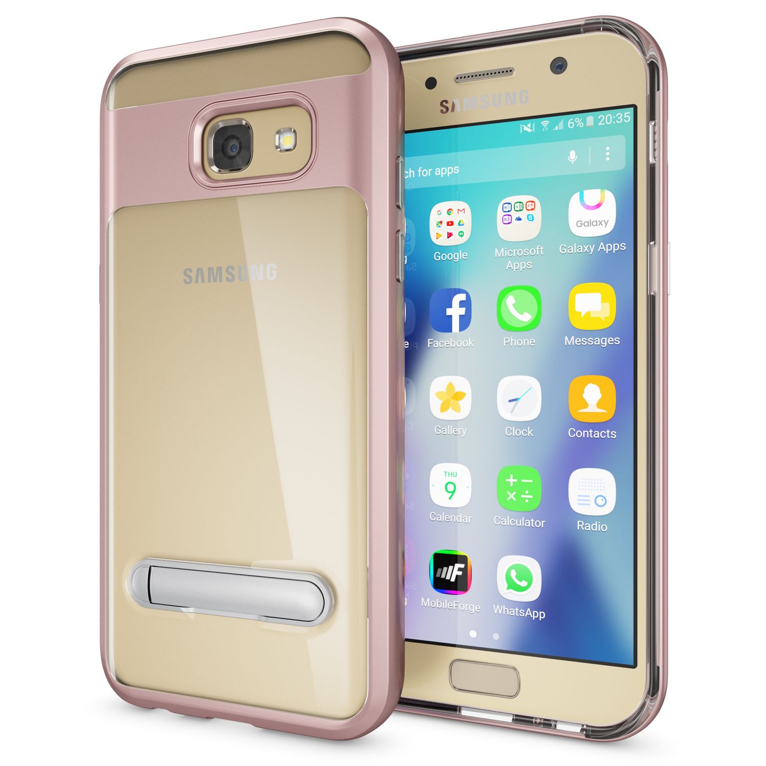 NALIA Ständer Hülle kompatibel mit Samsung Galaxy A5 2017, Silikon Handyhülle Case Transparent Dünn mit Standfunktion, Ultra-Slim Handy-Tasche Schutz-Hülle Back-Cover Etui Bumper