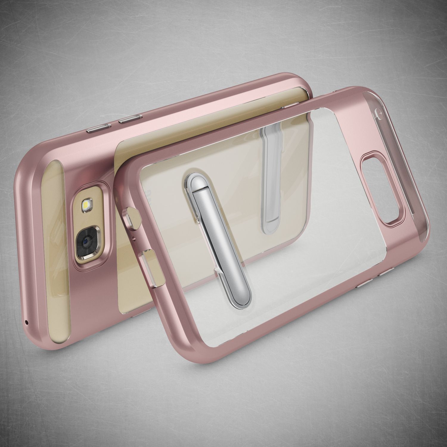 NALIA Ständer Hülle kompatibel mit Samsung Galaxy A5 2017, Silikon Handyhülle Case Transparent Dünn mit Standfunktion, Ultra-Slim Handy-Tasche Schutz-Hülle Back-Cover Etui Bumper