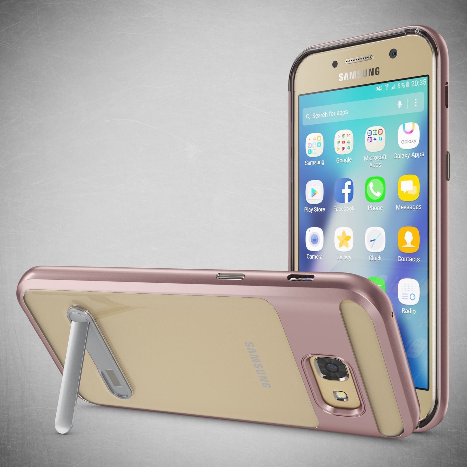 NALIA Ständer Hülle kompatibel mit Samsung Galaxy A5 2017, Silikon Handyhülle Case Transparent Dünn mit Standfunktion, Ultra-Slim Handy-Tasche Schutz-Hülle Back-Cover Etui Bumper