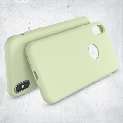 NALIA Liquid Silikon Hülle kompatibel mit iPhone X, Ultra-Slim Handyhülle Hard-Case mit Silk Touch & Microfaser, Dünnes Cover Schutzhülle Skin, Etui Handy-Tasche Backcover Bumper