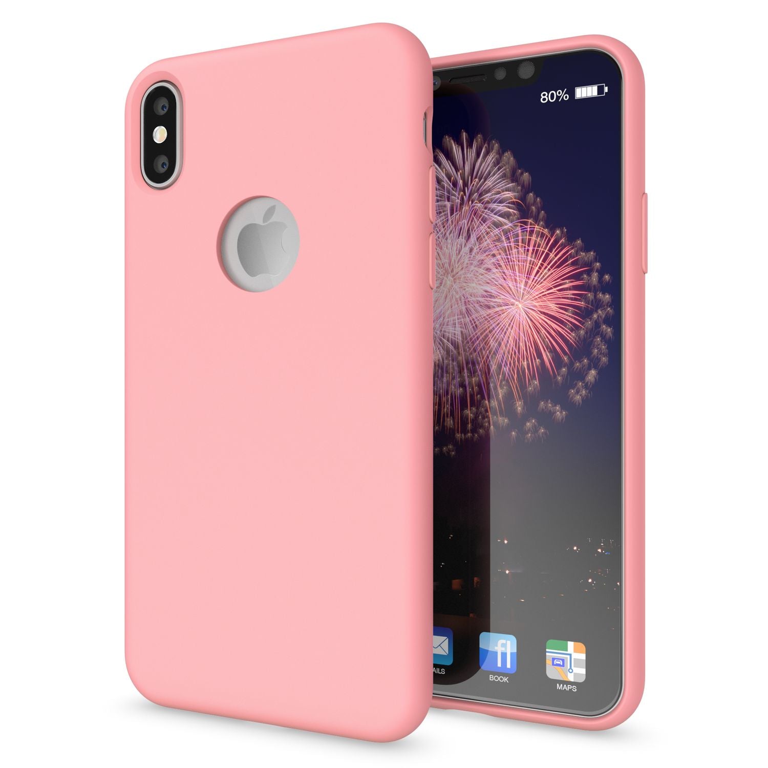 NALIA Liquid Silikon Hülle kompatibel mit iPhone X, Ultra-Slim Handyhülle Hard-Case mit Silk Touch & Microfaser, Dünnes Cover Schutzhülle Skin, Etui Handy-Tasche Backcover Bumper