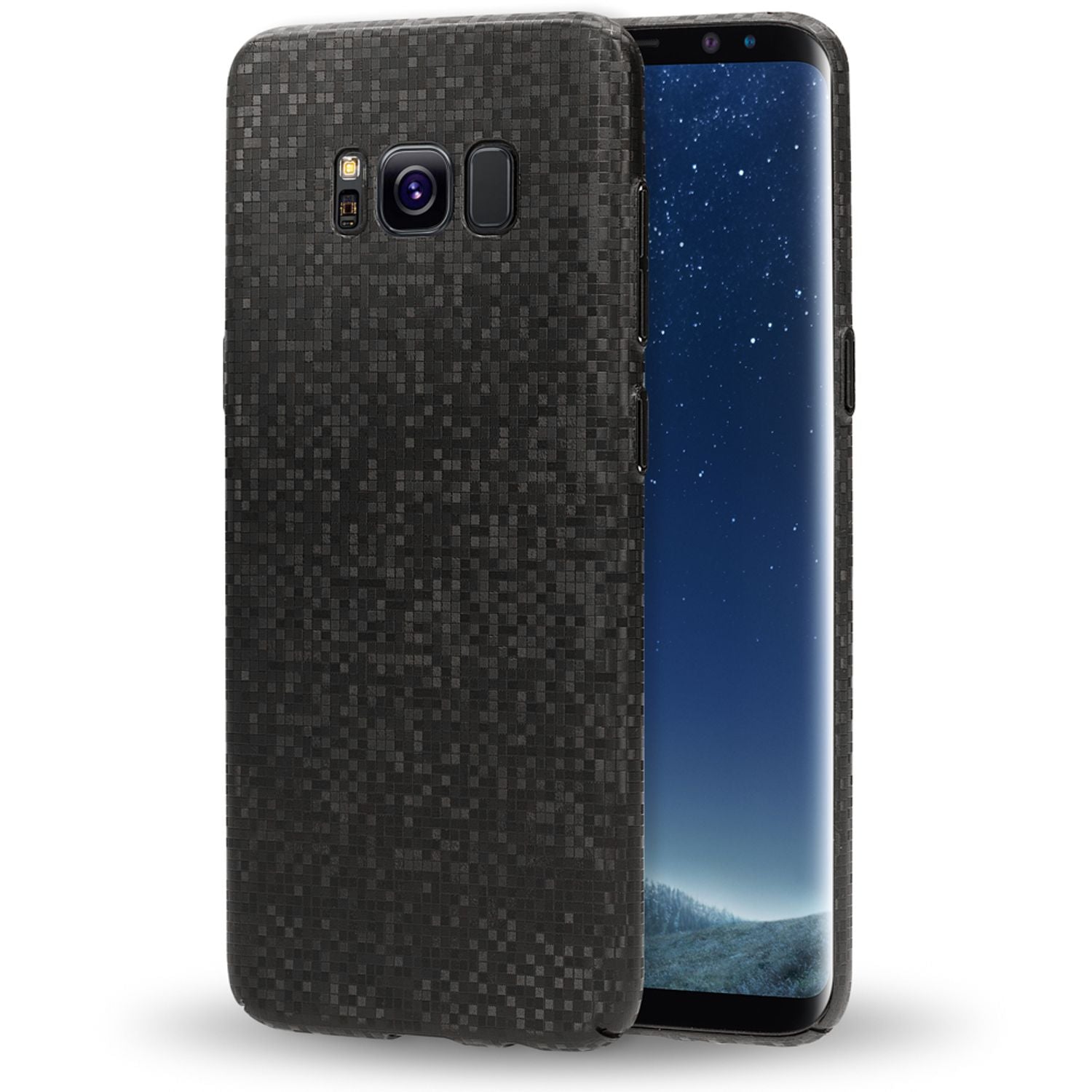 NALIA Handyhülle kompatibel mit Samsung Galaxy S8, Mosaik Ultra-Slim Hardcase Backcover Schutzhülle, Handy-Tasche Hülle Cover Case im Metall-Look Dünnes Bumper Karo Etui Skin