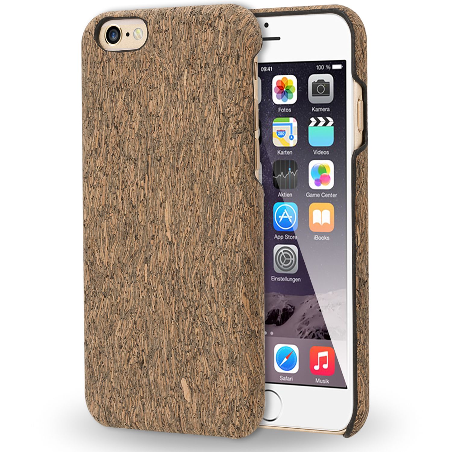 NALIA Kork Hülle kompatibel mit iPhone 6 6S, Natur-Holz Look Handyhülle Handy-Tasche Dünnes Ultra-Slim Hardcase Schutz Etui Backcover Bumper Cover Case Schutzhülle