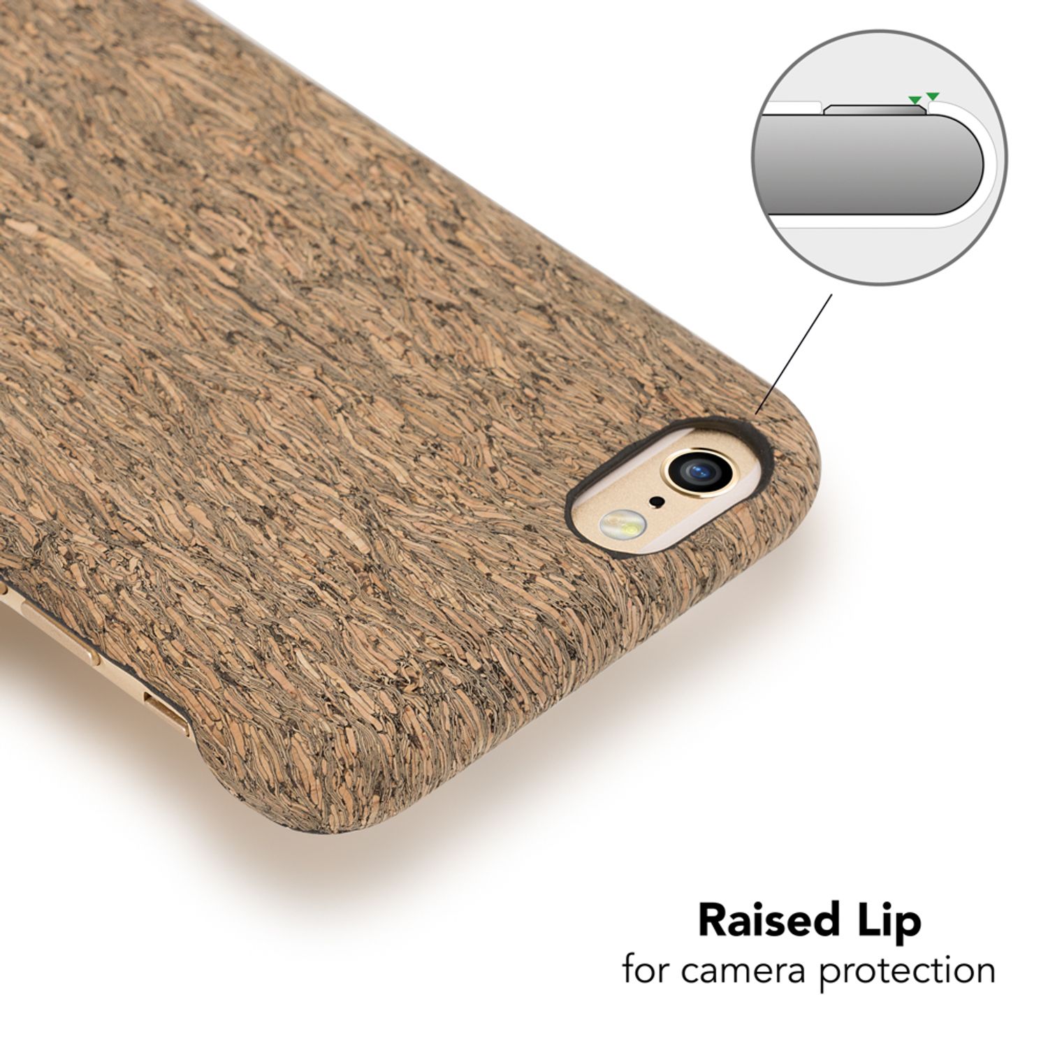 NALIA Kork Hülle kompatibel mit iPhone 6 6S, Natur-Holz Look Handyhülle Handy-Tasche Dünnes Ultra-Slim Hardcase Schutz Etui Backcover Bumper Cover Case Schutzhülle