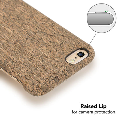 NALIA Kork Hülle kompatibel mit iPhone 6 6S, Natur-Holz Look Handyhülle Handy-Tasche Dünnes Ultra-Slim Hardcase Schutz Etui Backcover Bumper Cover Case Schutzhülle