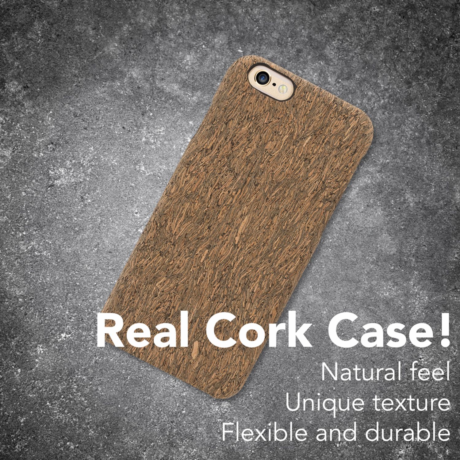 NALIA Kork Hülle kompatibel mit iPhone 6 6S, Natur-Holz Look Handyhülle Handy-Tasche Dünnes Ultra-Slim Hardcase Schutz Etui Backcover Bumper Cover Case Schutzhülle