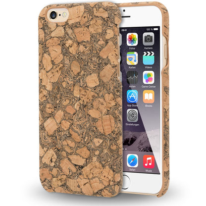 NALIA Kork Hülle kompatibel mit iPhone 6 6S, Natur-Holz Look Handyhülle Handy-Tasche Dünnes Ultra-Slim Hardcase Schutz Etui Backcover Bumper Cover Case Schutzhülle