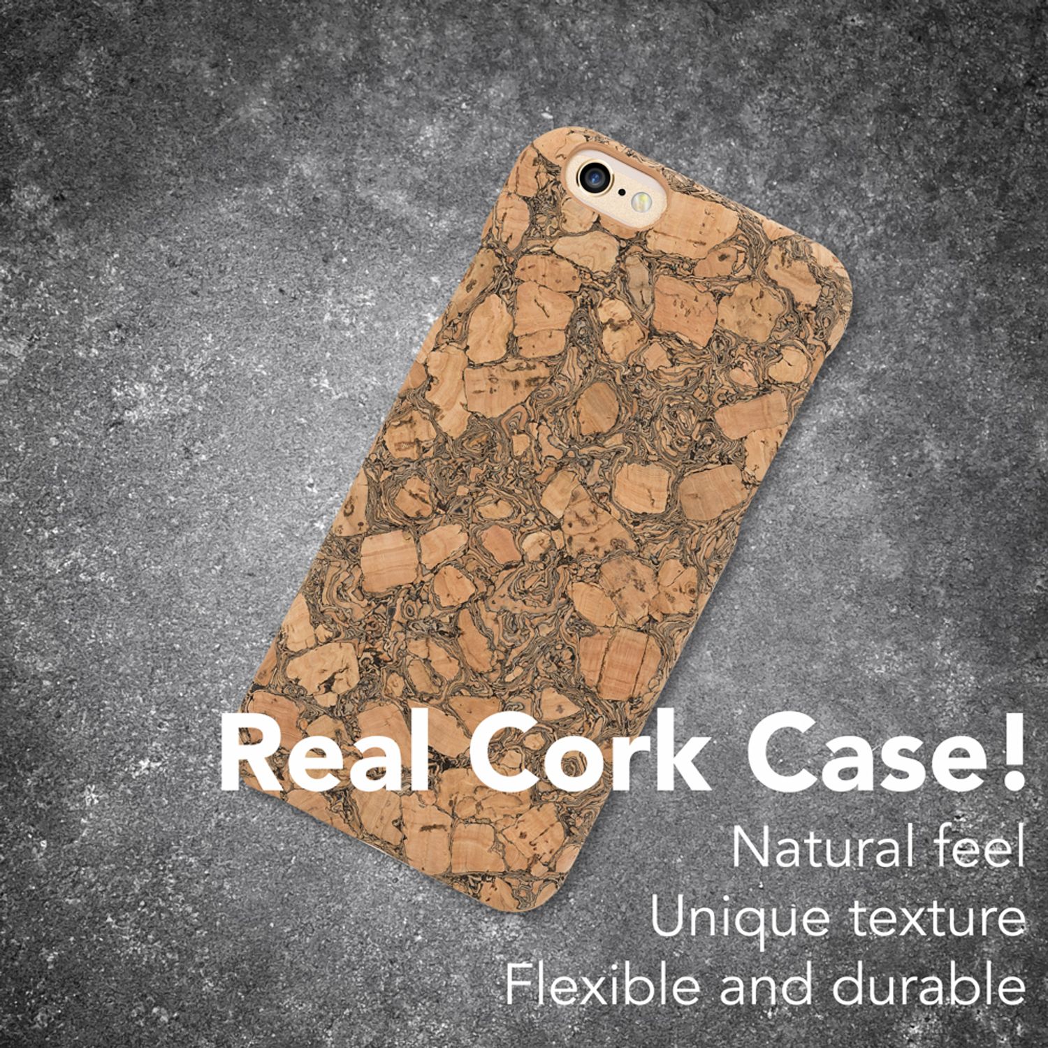 NALIA Kork Hülle kompatibel mit iPhone 6 6S, Natur-Holz Look Handyhülle Handy-Tasche Dünnes Ultra-Slim Hardcase Schutz Etui Backcover Bumper Cover Case Schutzhülle