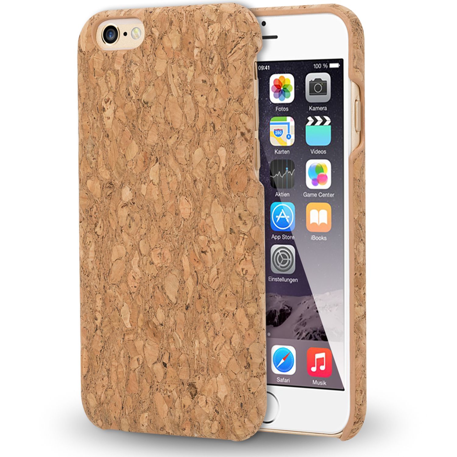 NALIA Kork Hülle kompatibel mit iPhone 6 6S, Natur-Holz Look Handyhülle Handy-Tasche Dünnes Ultra-Slim Hardcase Schutz Etui Backcover Bumper Cover Case Schutzhülle