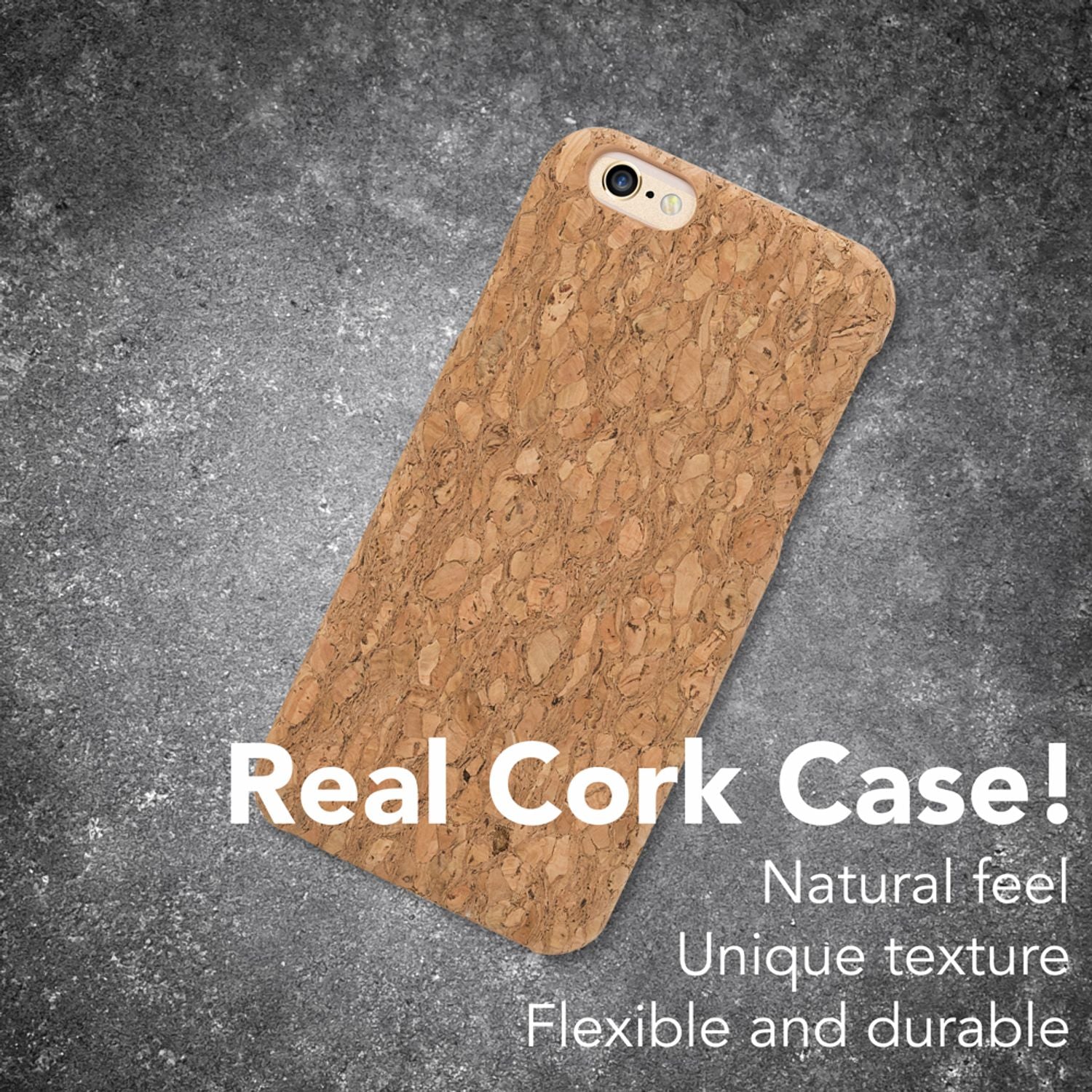 NALIA Kork Hülle kompatibel mit iPhone 6 6S, Natur-Holz Look Handyhülle Handy-Tasche Dünnes Ultra-Slim Hardcase Schutz Etui Backcover Bumper Cover Case Schutzhülle