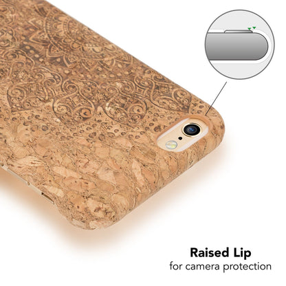 NALIA Kork Hülle kompatibel mit iPhone 6 6S, Natur-Holz Look Handyhülle Handy-Tasche Dünnes Ultra-Slim Hardcase Schutz Etui Backcover Bumper Cover Case Schutzhülle