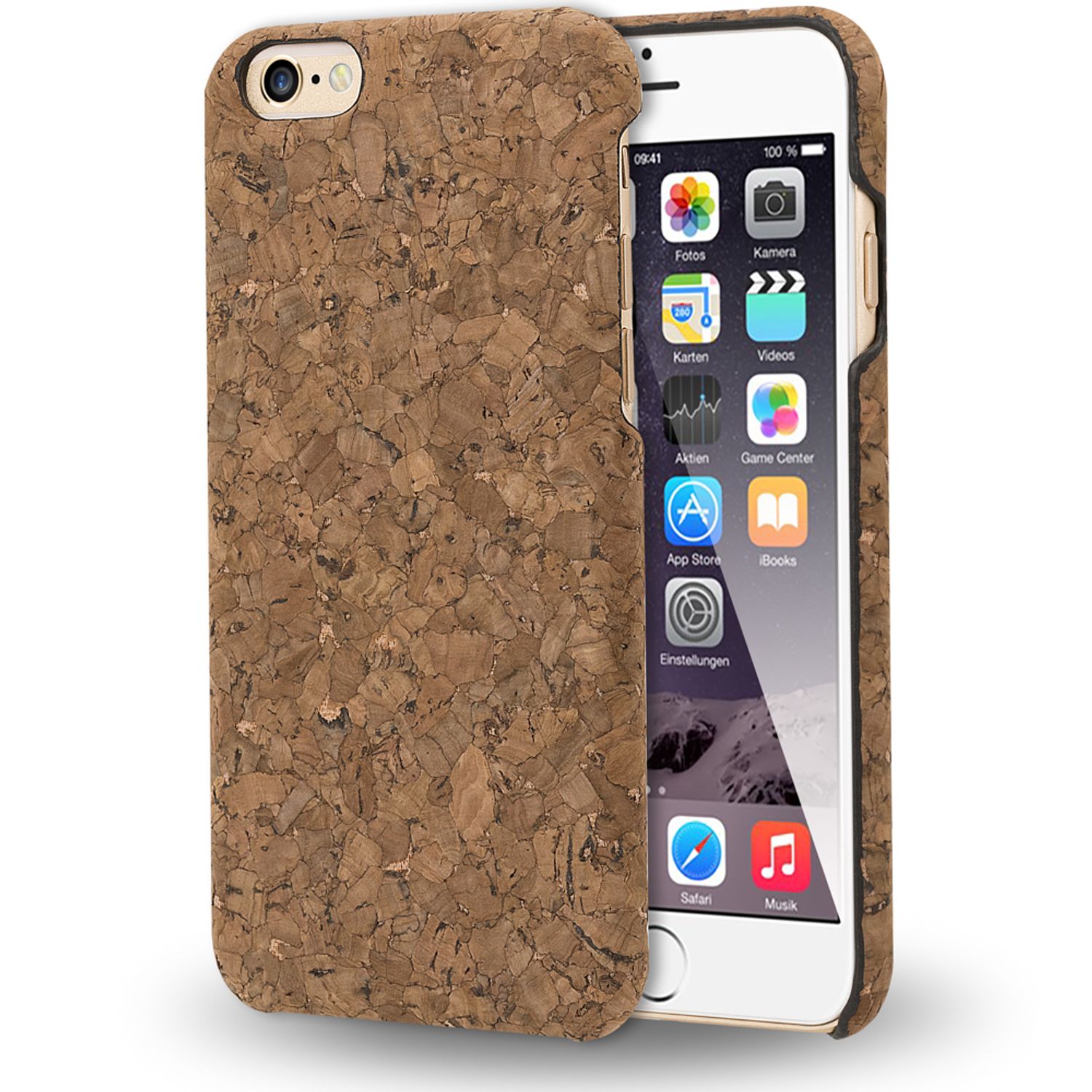 NALIA Kork Hülle kompatibel mit iPhone 6 6S, Natur-Holz Look Handyhülle Handy-Tasche Dünnes Ultra-Slim Hardcase Schutz Etui Backcover Bumper Cover Case Schutzhülle