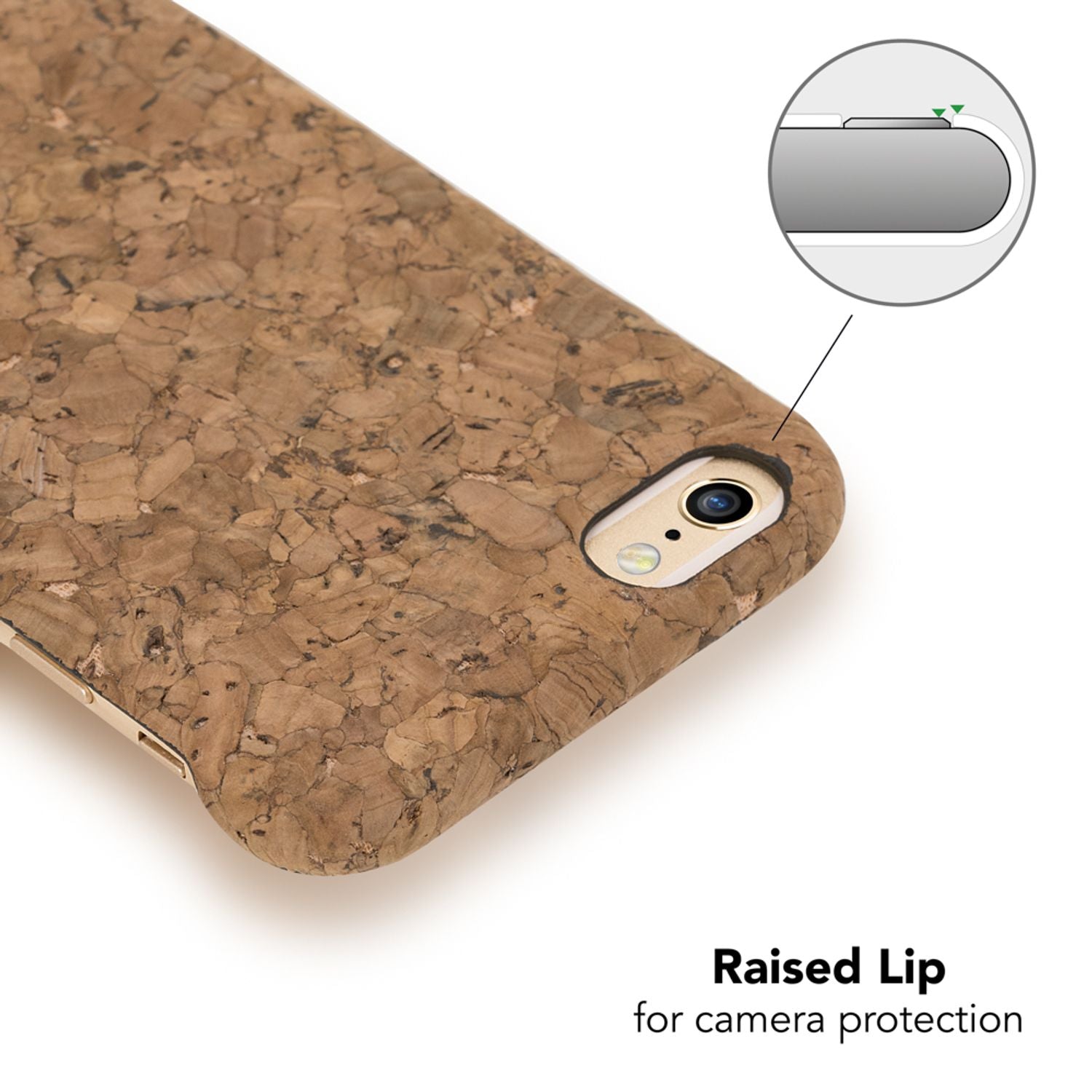 NALIA Kork Hülle kompatibel mit iPhone 6 6S, Natur-Holz Look Handyhülle Handy-Tasche Dünnes Ultra-Slim Hardcase Schutz Etui Backcover Bumper Cover Case Schutzhülle