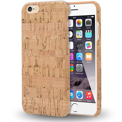 NALIA Kork Hülle kompatibel mit iPhone 6 6S, Natur-Holz Look Handyhülle Handy-Tasche Dünnes Ultra-Slim Hardcase Schutz Etui Backcover Bumper Cover Case Schutzhülle