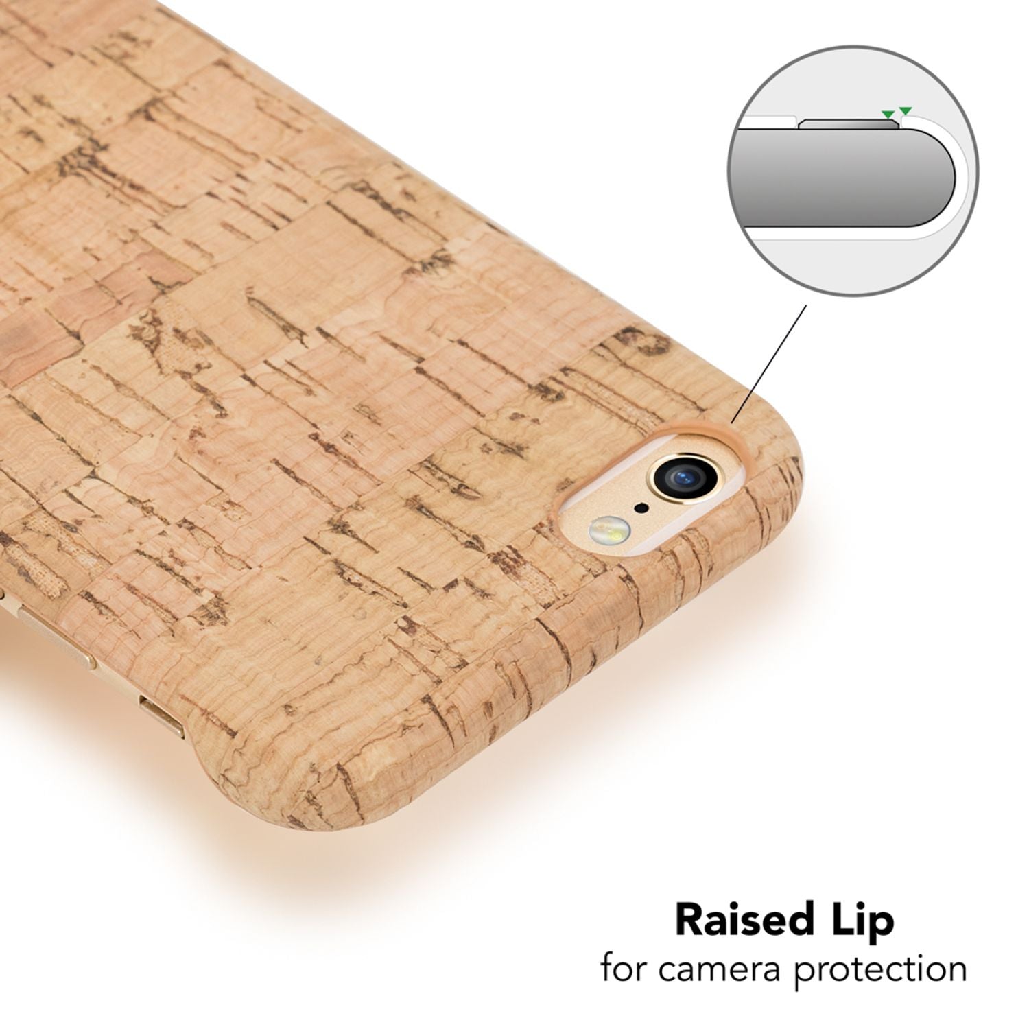 NALIA Kork Hülle kompatibel mit iPhone 6 6S, Natur-Holz Look Handyhülle Handy-Tasche Dünnes Ultra-Slim Hardcase Schutz Etui Backcover Bumper Cover Case Schutzhülle