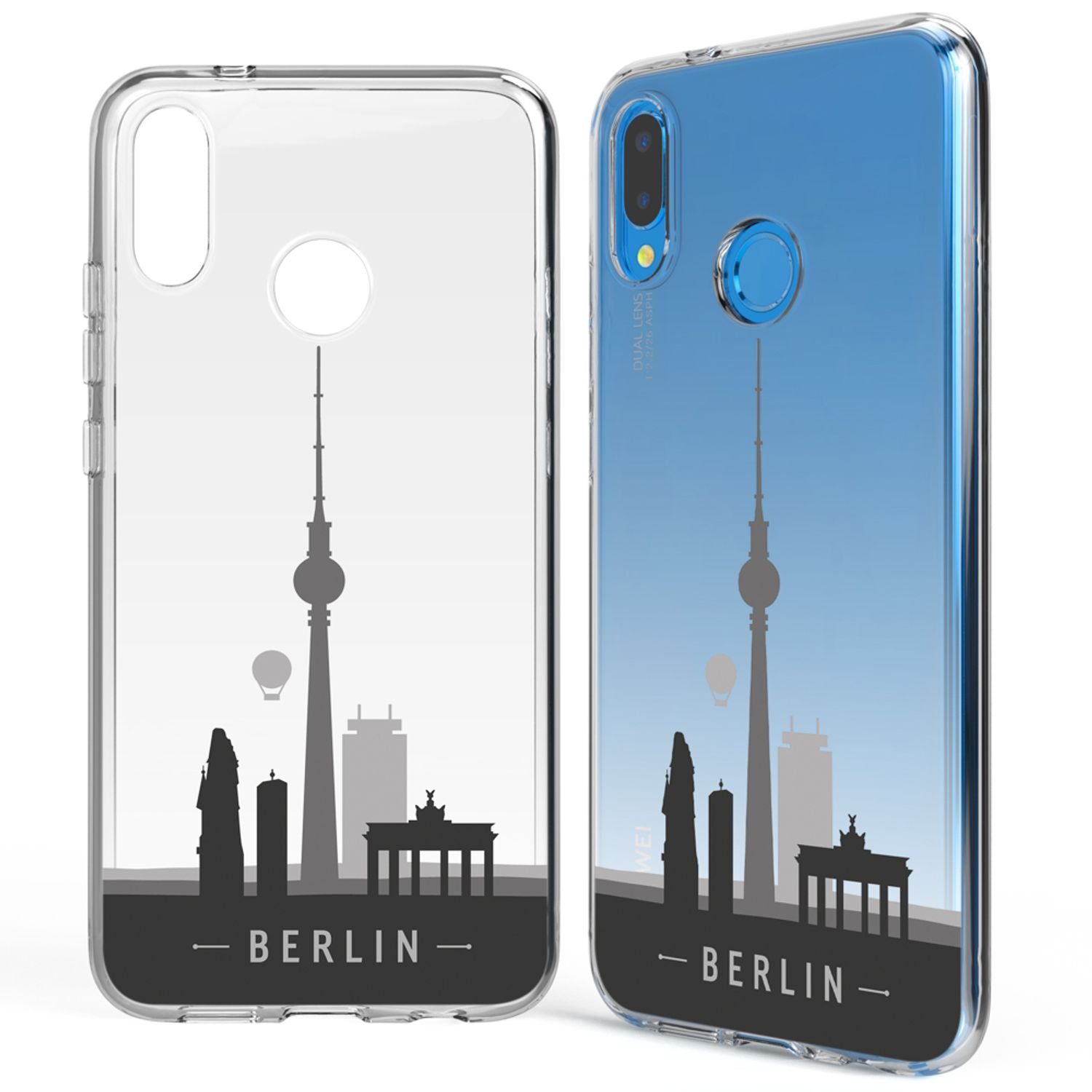 NALIA Handyhülle kompatibel mit Huawei P20 Lite, Slim Silikon Motiv Case Back-Cover Crystal Schutzhülle Dünn Durchsichtig, Etui Handy-Tasche Transparent Bumper