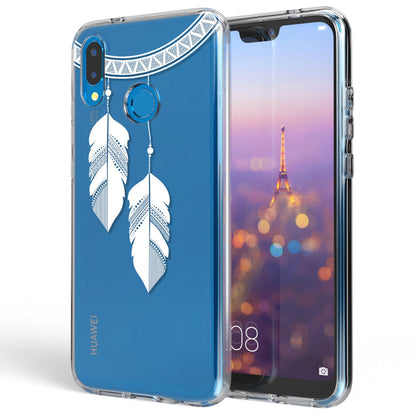 NALIA Handyhülle kompatibel mit Huawei P20 Lite, Slim Silikon Motiv Case Back-Cover Crystal Schutzhülle Dünn Durchsichtig, Etui Handy-Tasche Transparent Bumper