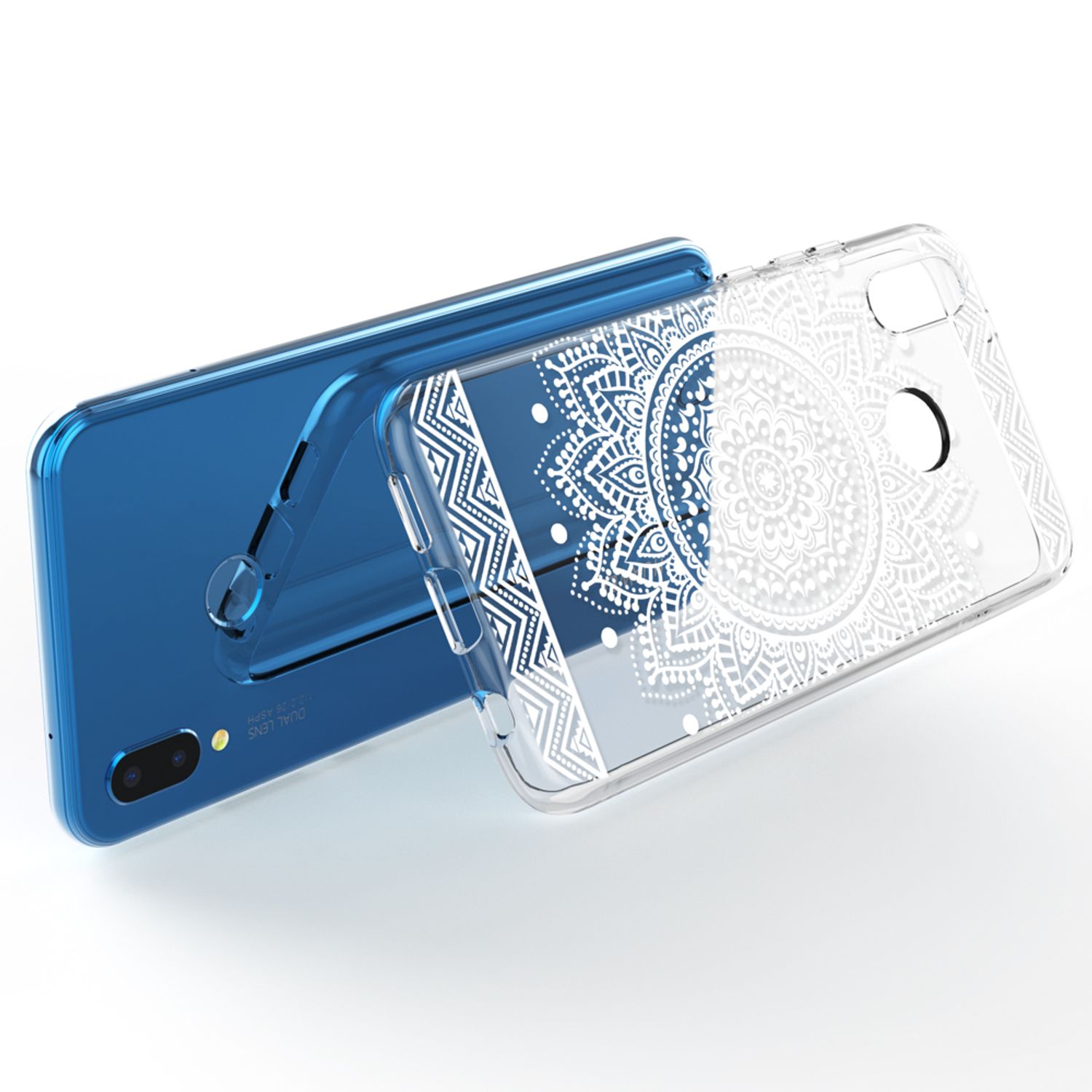 NALIA Handyhülle kompatibel mit Huawei P20 Lite, Slim Silikon Motiv Case Back-Cover Crystal Schutzhülle Dünn Durchsichtig, Etui Handy-Tasche Transparent Bumper