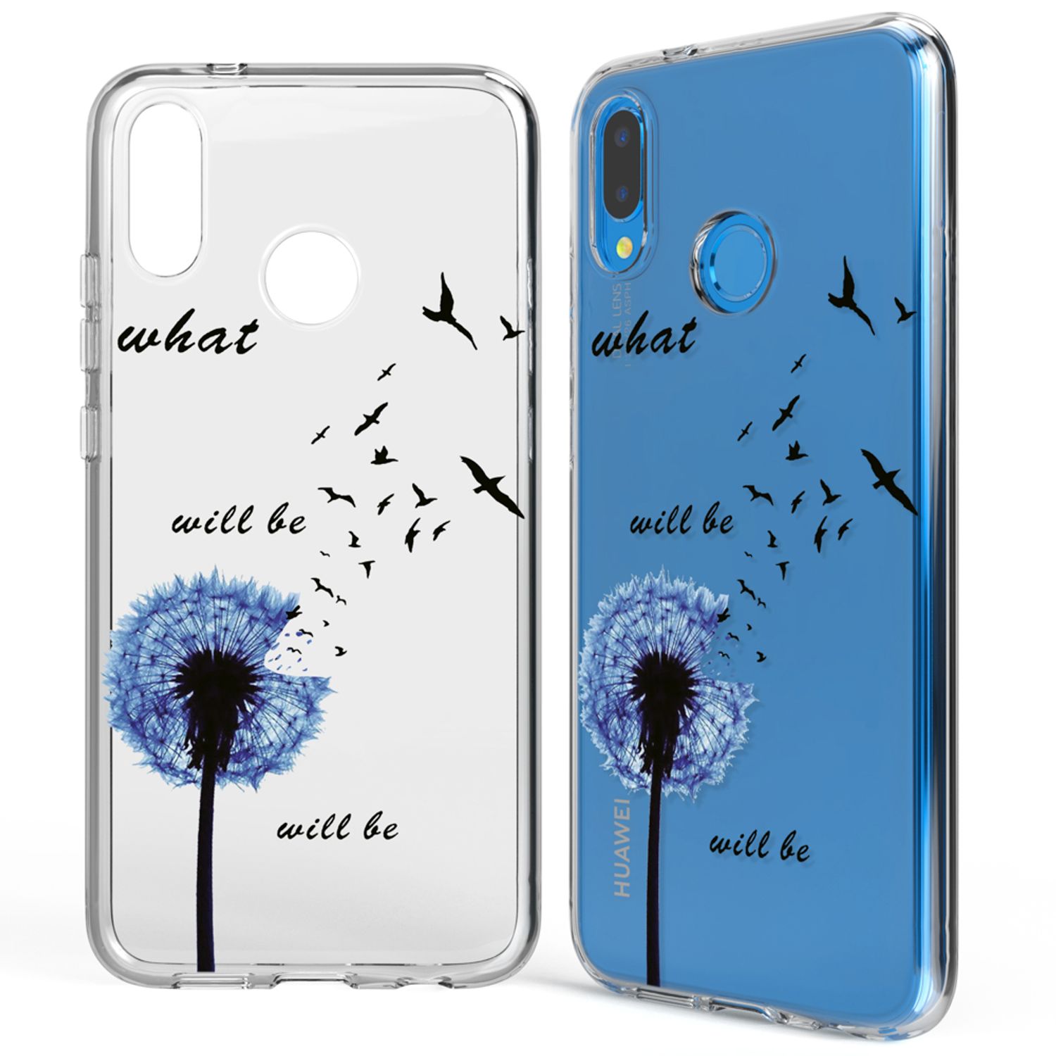 NALIA Handyhülle kompatibel mit Huawei P20 Lite, Slim Silikon Motiv Case Back-Cover Crystal Schutzhülle Dünn Durchsichtig, Etui Handy-Tasche Transparent Bumper