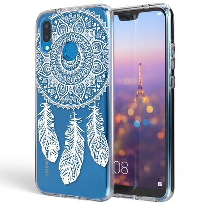 NALIA Handyhülle kompatibel mit Huawei P20 Lite, Slim Silikon Motiv Case Back-Cover Crystal Schutzhülle Dünn Durchsichtig, Etui Handy-Tasche Transparent Bumper