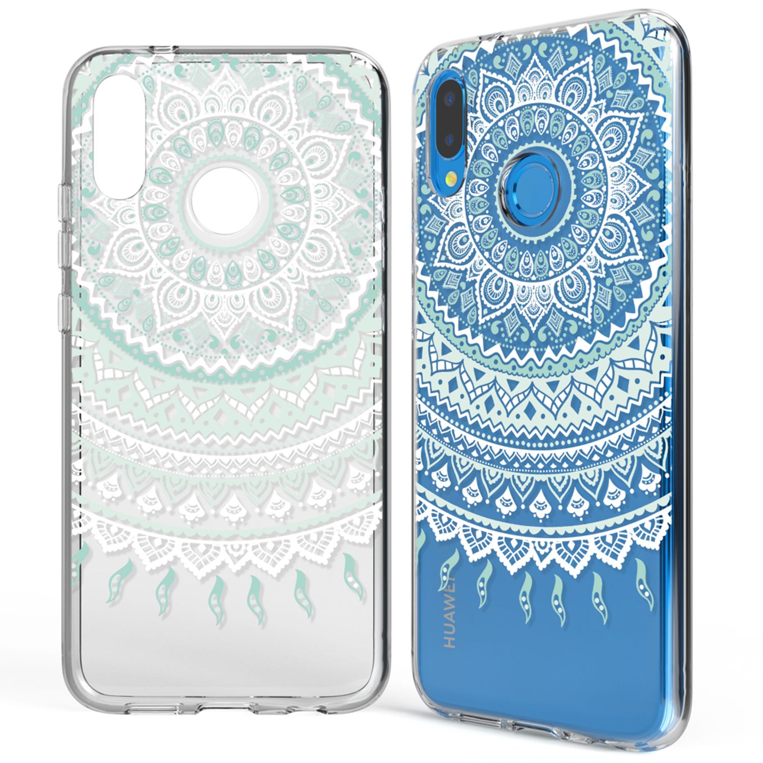 NALIA Handyhülle kompatibel mit Huawei P20 Lite, Slim Silikon Motiv Case Back-Cover Crystal Schutzhülle Dünn Durchsichtig, Etui Handy-Tasche Transparent Bumper