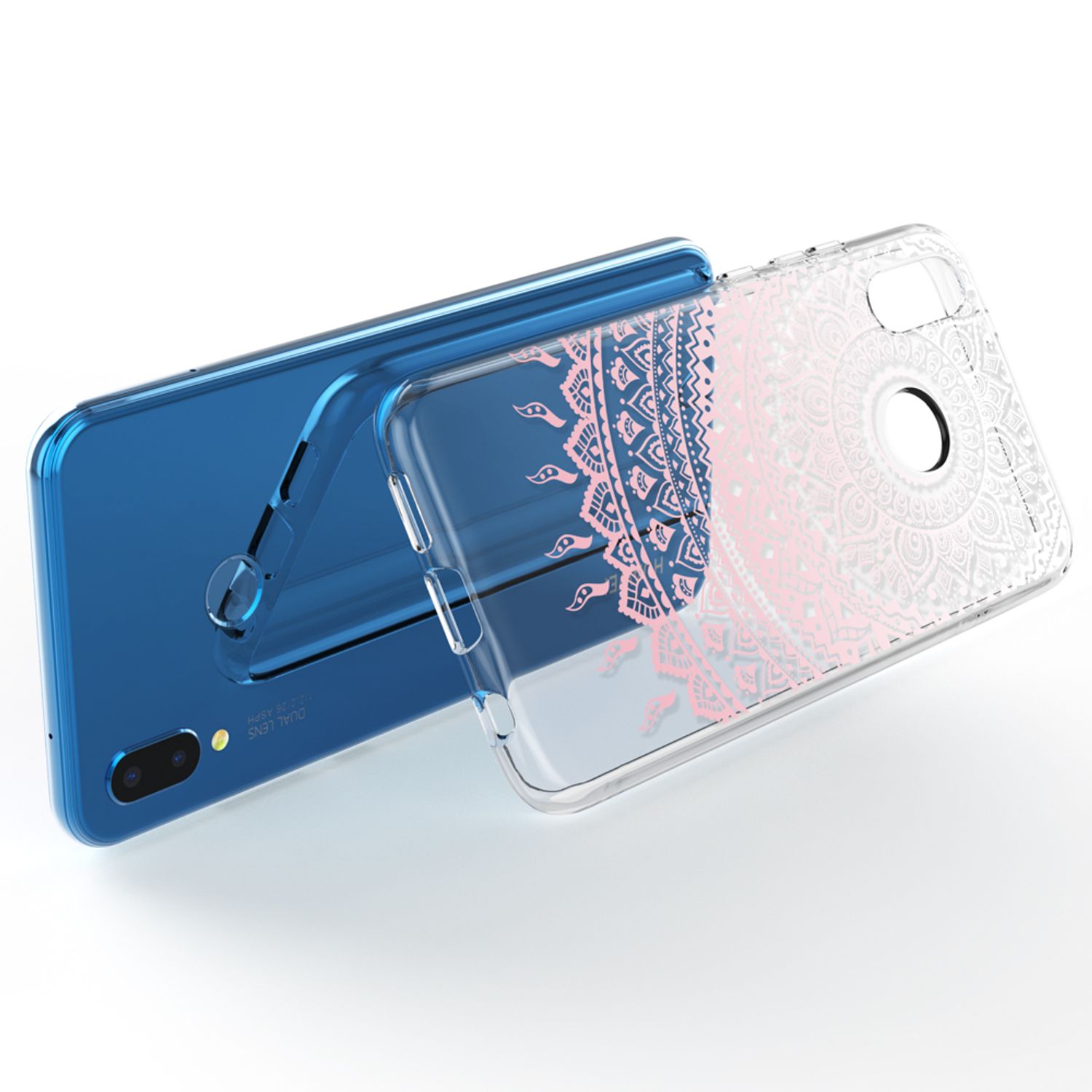 NALIA Handyhülle kompatibel mit Huawei P20 Lite, Slim Silikon Motiv Case Back-Cover Crystal Schutzhülle Dünn Durchsichtig, Etui Handy-Tasche Transparent Bumper